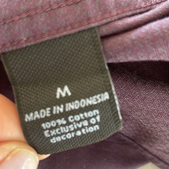 Marc Anthony Slim Fit Burgundy Long Sleeve Shirt - Size M - Picture 4 of 7